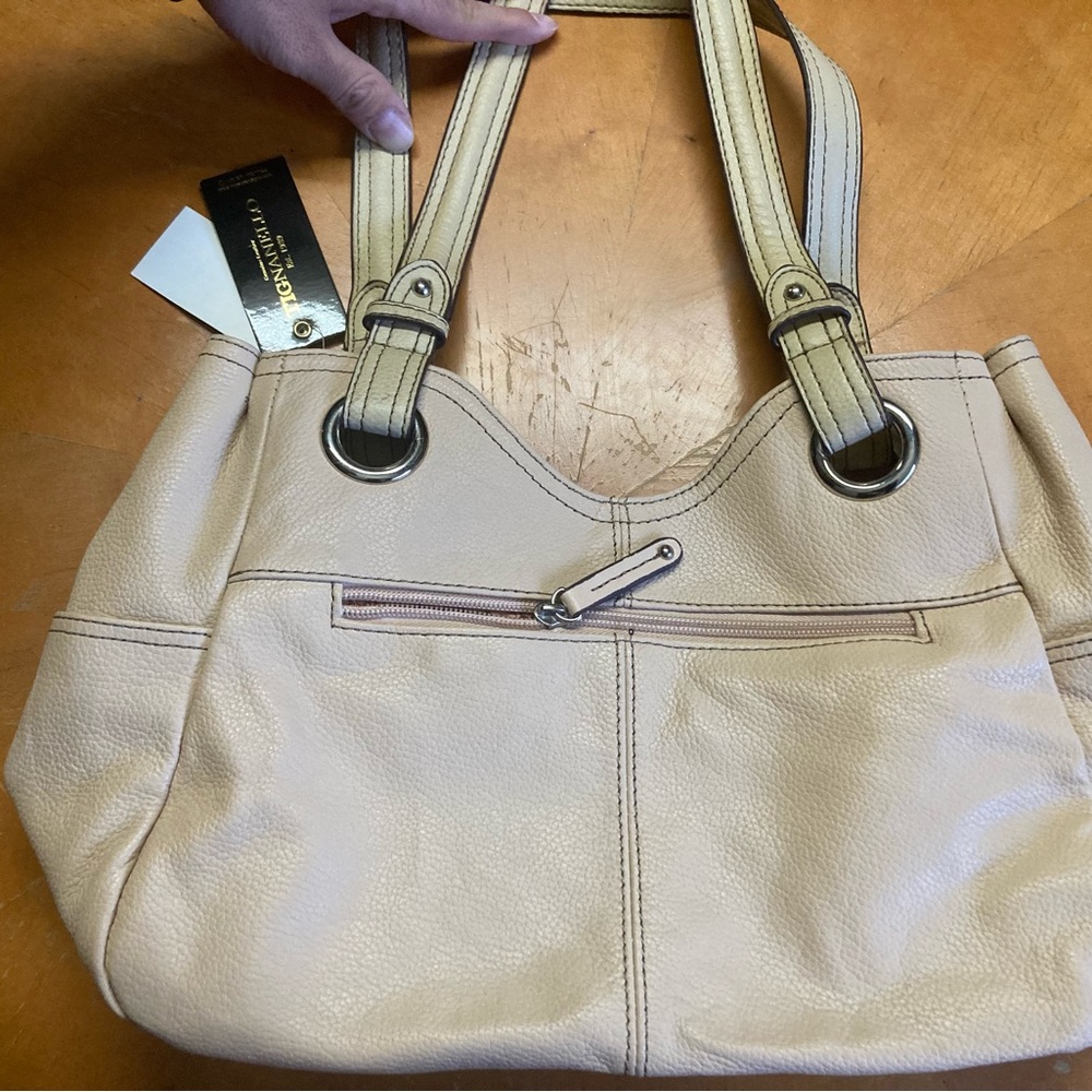 NEW Tignanello Pebble Shopper Cream Brûlée Handbag w/ Straps MSRP $149 - Picture 2 of 10